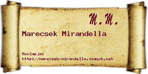 Marecsek Mirandella névjegykártya